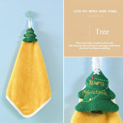 Christmas Cartoon Towel Water Absorbent Hanging Towel