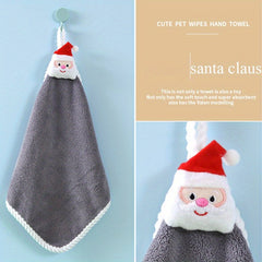 Christmas Cartoon Towel Water Absorbent Hanging Towel