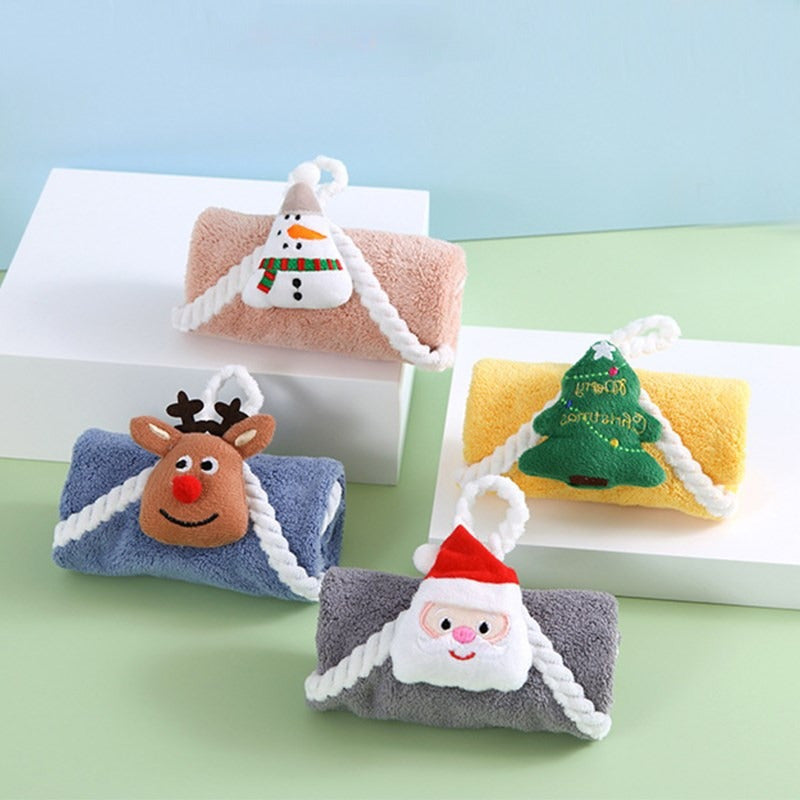 Christmas Cartoon Towel Water Absorbent Hanging Towel