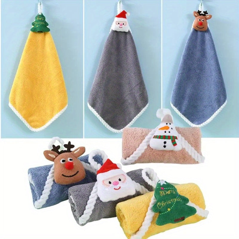 Christmas Cartoon Towel Water Absorbent Hanging Towel