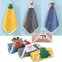 Christmas Cartoon Towel Water Absorbent Hanging Towel