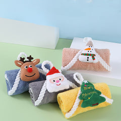 Christmas Cartoon Towel Water Absorbent Hanging Towel