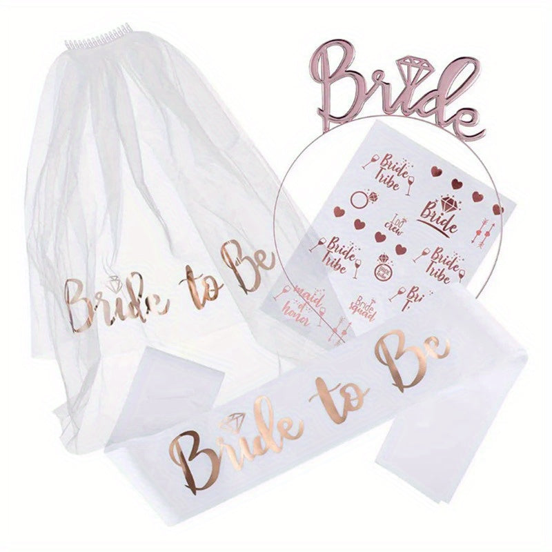 Bridal Veil Satin Ribbon Hairband Wedding Decoration