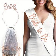 Bridal Veil Satin Ribbon Hairband Wedding Decoration