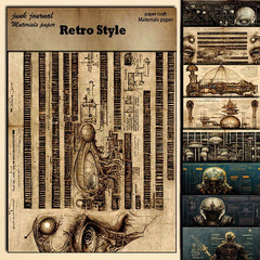 8pcs Cyberpunk Retro Journal Decoration DIY Tools Stationery Arts Crafts