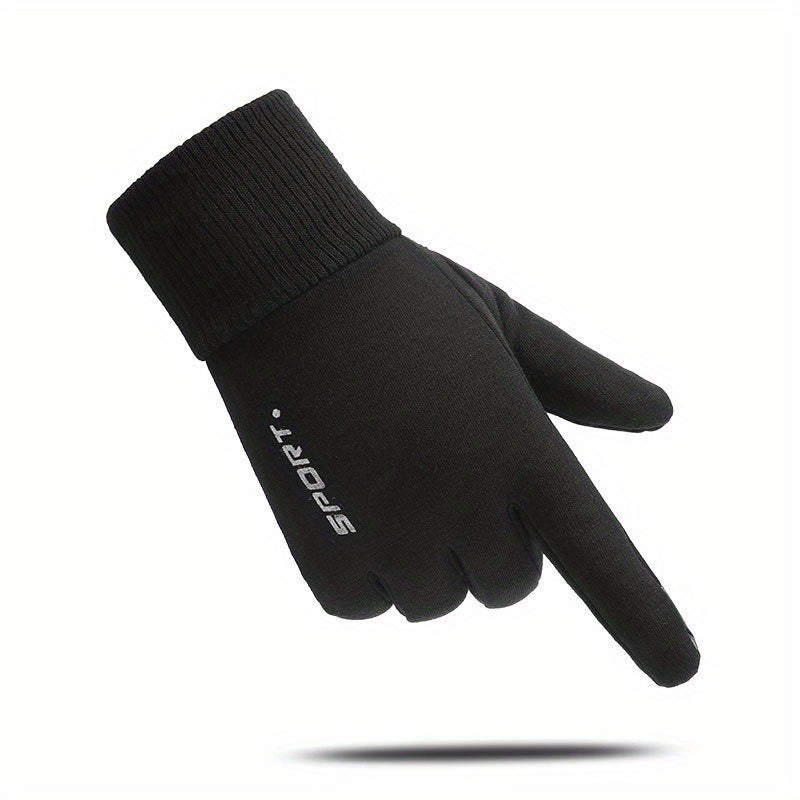 Non-slip Breathable Cycling Gloves Touchscreen Windproof Plush Knitted Gloves