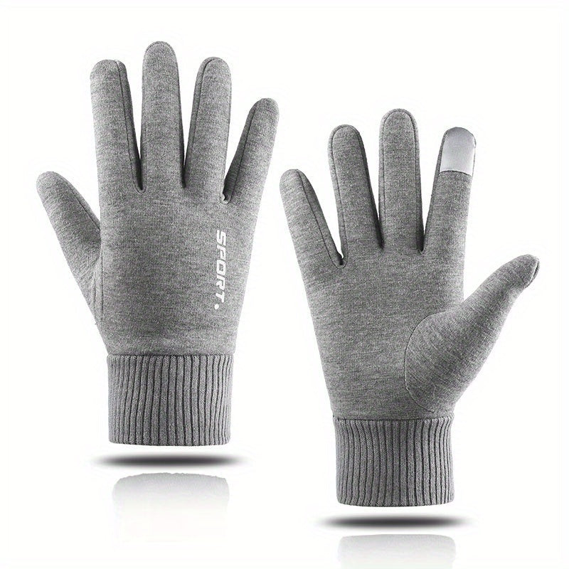 Non-slip Breathable Cycling Gloves Touchscreen Windproof Plush Knitted Gloves