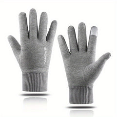 Non-slip Breathable Cycling Gloves Touchscreen Windproof Plush Knitted Gloves