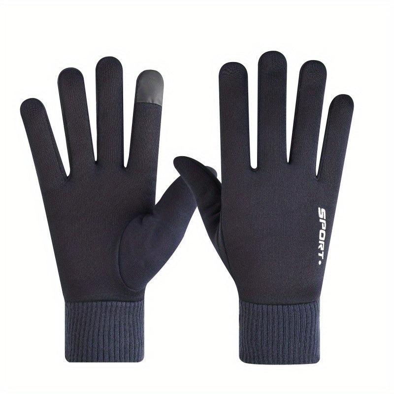 Non-slip Breathable Cycling Gloves Touchscreen Windproof Plush Knitted Gloves