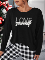  Leopard Print Long Sleeve Lounge Top