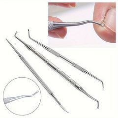 3pcs Ingrown Toenail Removal Tool and File Set Stainless Steel Pedicure Kit