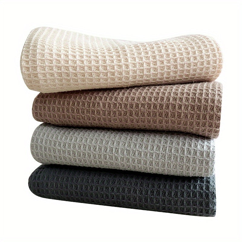 2pcs Waffle Dish Washing Towels Kitchen Rags Absorbent Square Towel Mixed