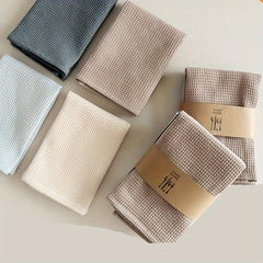 2pcs Waffle Dish Washing Towels Kitchen Rags Absorbent Square Towel Mixed