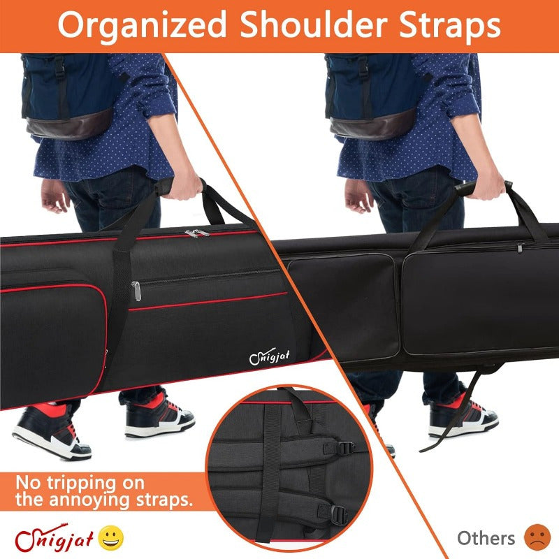 Padded Keyboard Case 61 88 Key with Shoulder Straps 3 Pockets