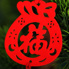 6pcs Red Lanterns Decoration Chinese New Year Pendants Spring Hanging Ornament