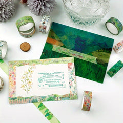 Spring Themed Washi Tape, Watercolor Patterns, Decorative Tapes