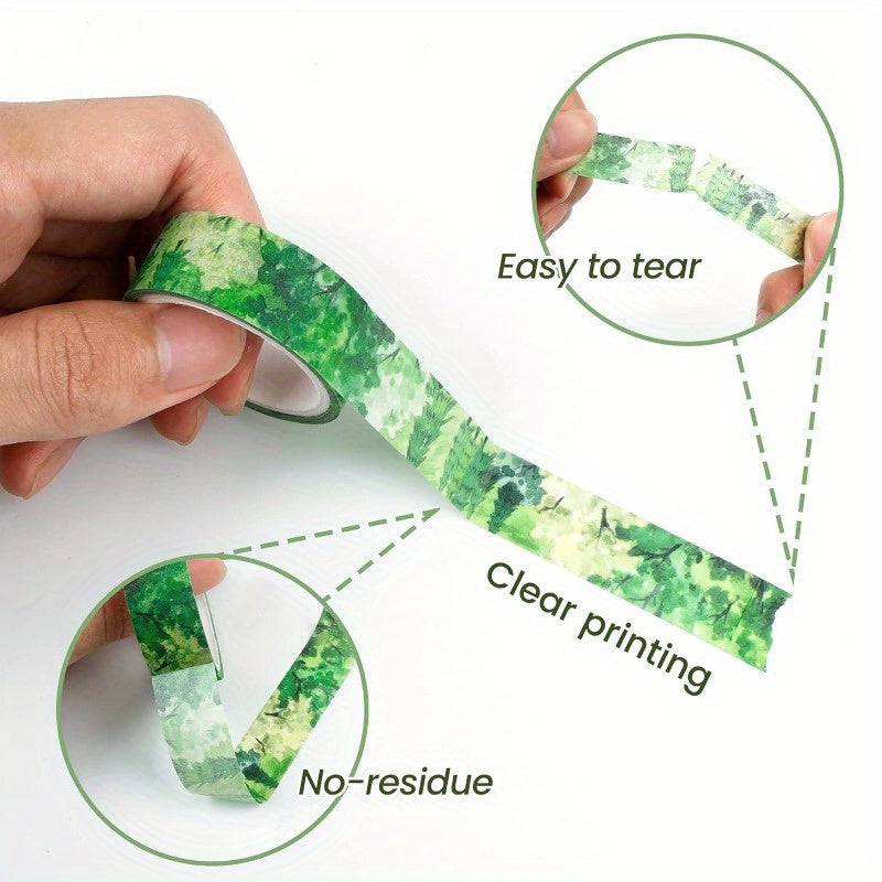 Spring Themed Washi Tape, Watercolor Patterns, Decorative Tapes