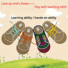 Montessori Wooden Shoe Lace Educational Toy