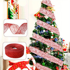 2m Mesh Ribbon Transparent Christmas Ribbon for Gift Wrapping DIY Crafts