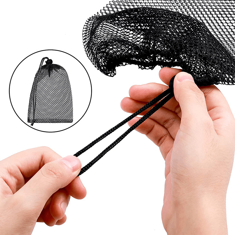 Durable Nylon Mesh Drawstring Laundry Bag for Beach Toys Swimming Camping Travel