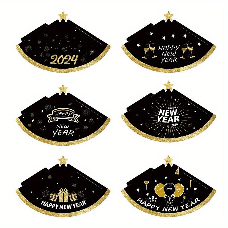 6pcs 3D Paper Cap Year Party Photo Props & Decoration