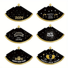 6pcs 3D Paper Cap Year Party Photo Props & Decoration