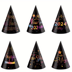 6pcs 3D Paper Cap Year Party Photo Props & Decoration