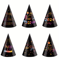 6pcs 3D Paper Cap Year Party Photo Props & Decoration