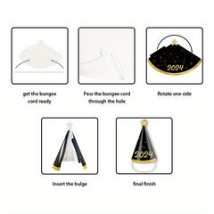 6pcs 3D Paper Cap Year Party Photo Props & Decoration