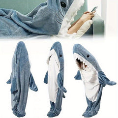 Shark Hoodie Sleeping Bag Pajamas Flannel Adult Soft Home