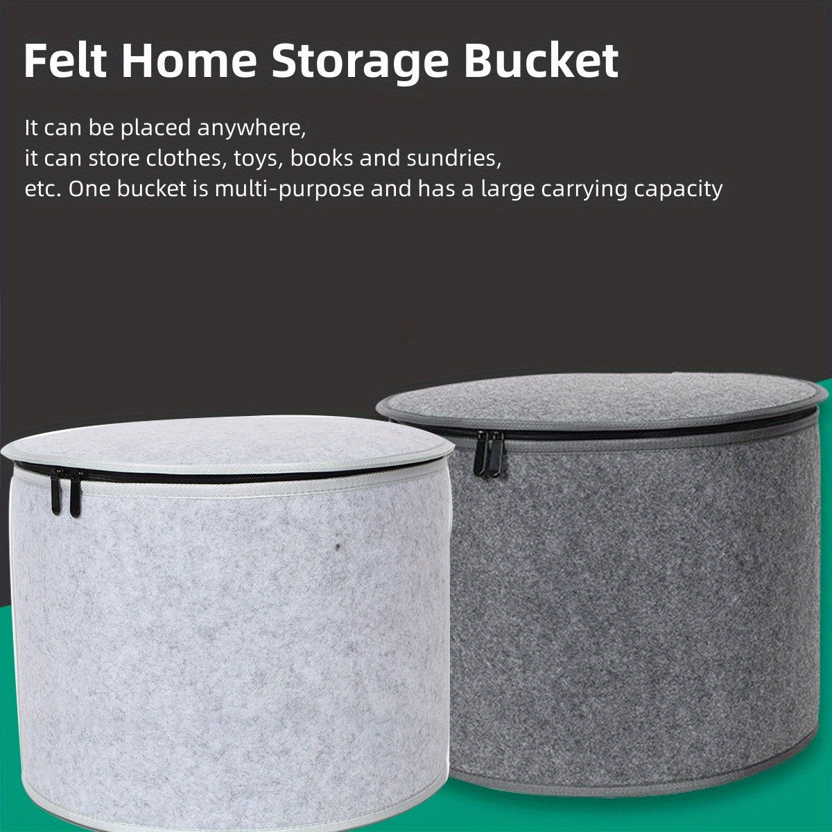 Felt Storage Bucket Round Dustproof Storage Basket Toy Laundry Box