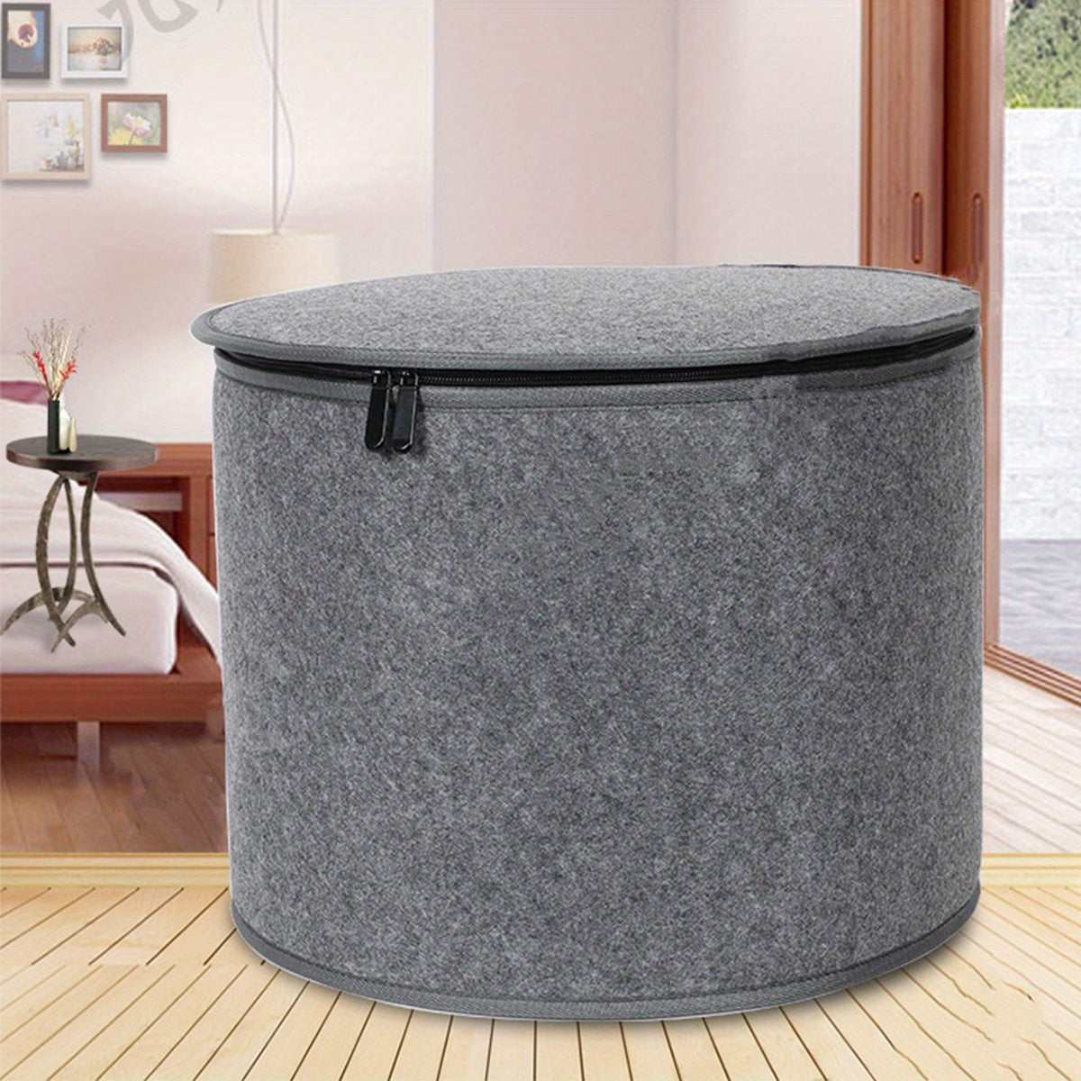 Felt Storage Bucket Round Dustproof Storage Basket Toy Laundry Box