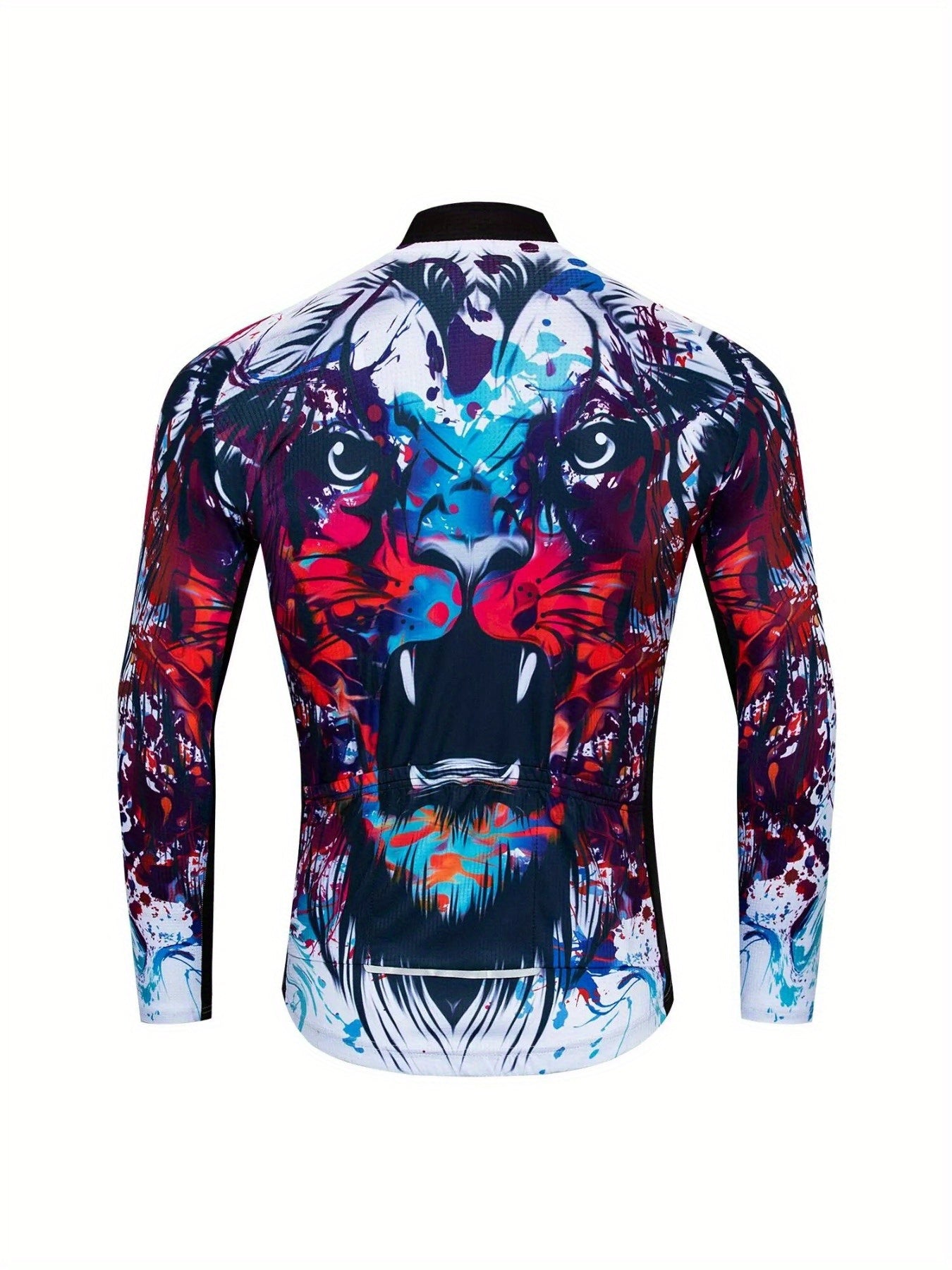 Men's Lion Print Long Sleeve Motorcycle Off road T shirt
