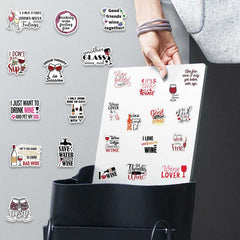 50pcs Wine Quotes Red Wine Culture Stickers for Luggage Guitar