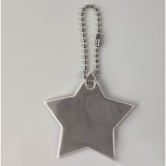 5pcs Reflective Pentagram Keychain Night Safety Ornament For Carabiner Backpack