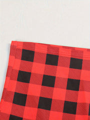  Letter Graphic Long Sleeve Tee & Plaid Pants Lounge Set