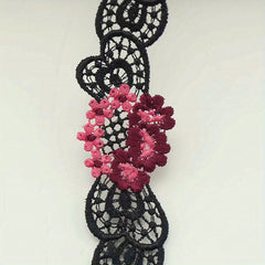 83m Polyester Silk Lace Embroidery Fabric DIY Clothing Accessories