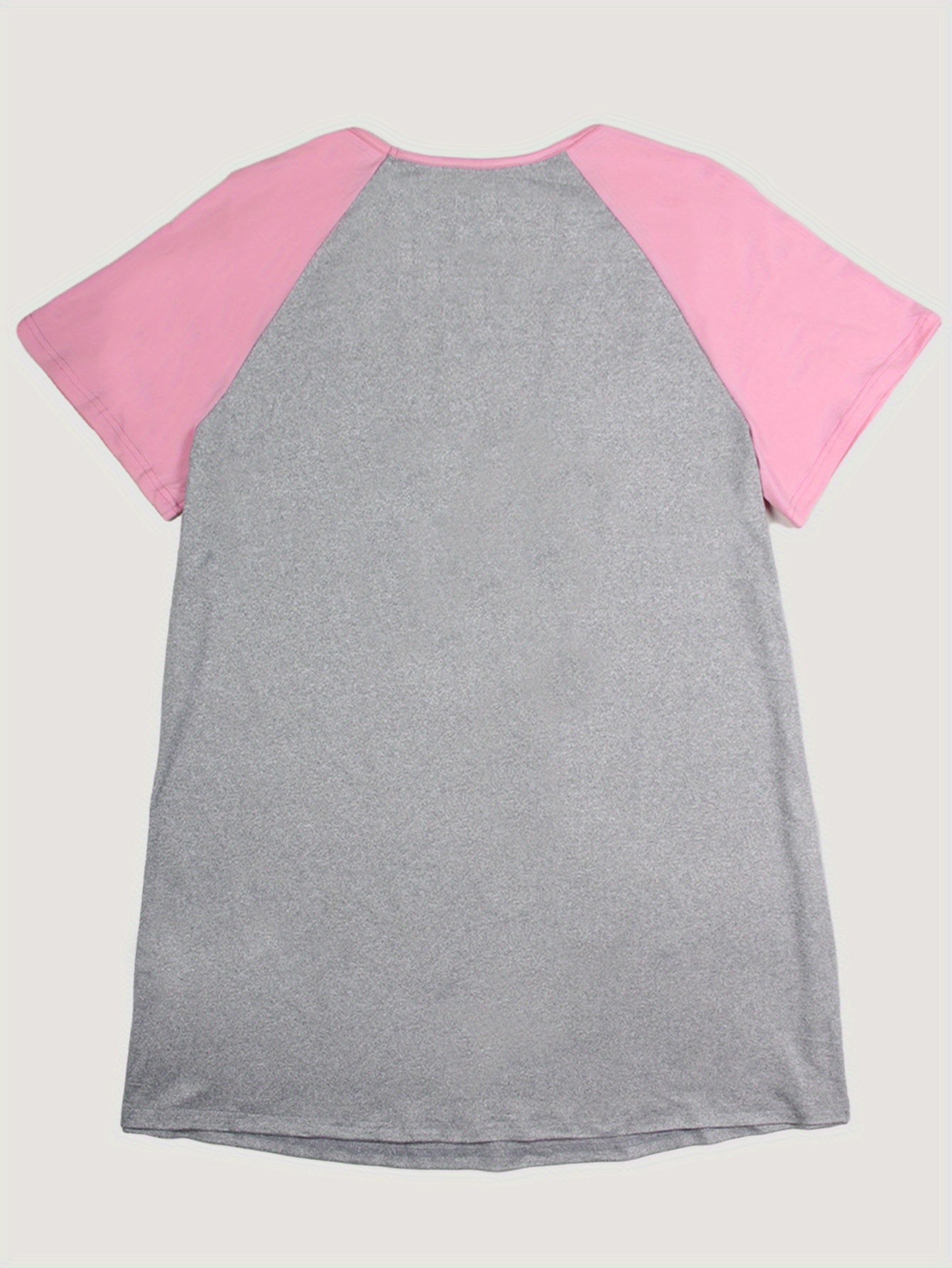  Casual Nightdress Women's Plus Raglan Sleeve Round Neck Sleep Dress