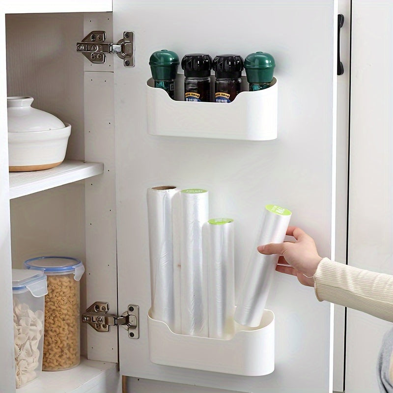 2pcs Wall Mounted Storage Box Kitchen Bathroom Organizer