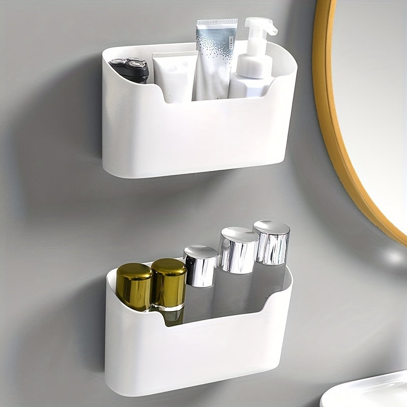 2pcs Wall Mounted Storage Box Kitchen Bathroom Organizer