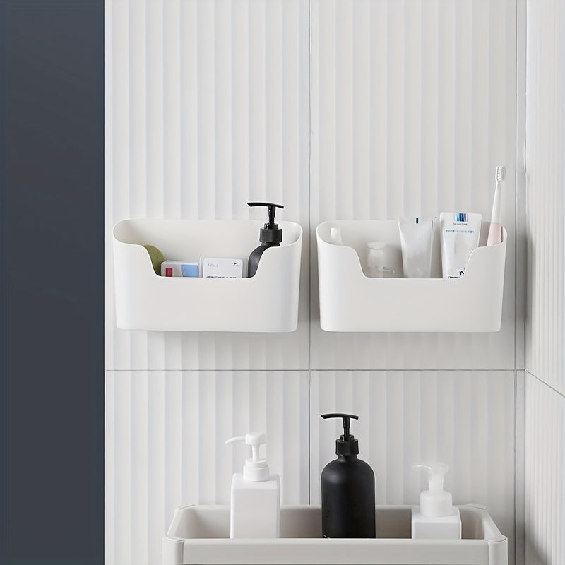 2pcs Wall Mounted Storage Box Kitchen Bathroom Organizer