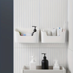 2pcs Wall Mounted Storage Box Kitchen Bathroom Organizer
