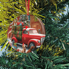 Car And Dog Pattern Christmas Tree Blessing DIY Acrylic Pendant
