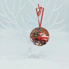 Car And Dog Pattern Christmas Tree Blessing DIY Acrylic Pendant