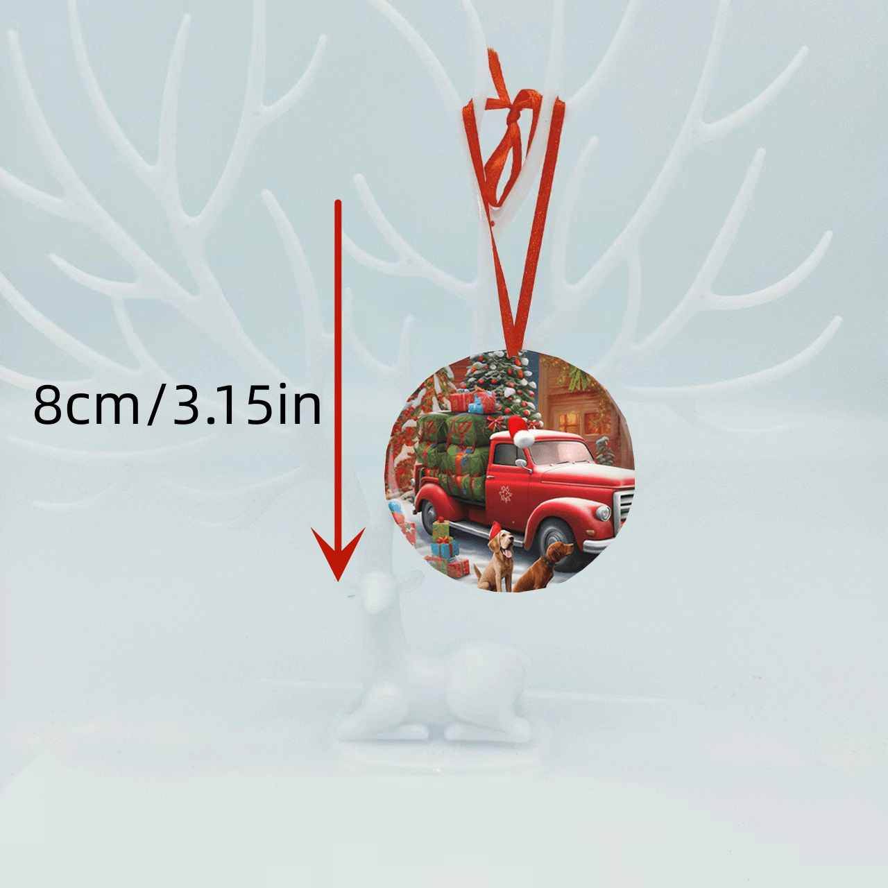 Car And Dog Pattern Christmas Tree Blessing DIY Acrylic Pendant