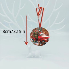 Car And Dog Pattern Christmas Tree Blessing DIY Acrylic Pendant