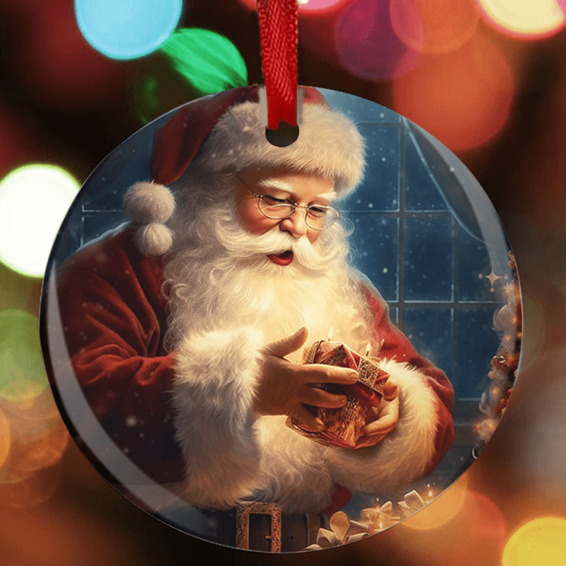 Santa Claus Christmas Tree Blessing DIY Acrylic Pendant