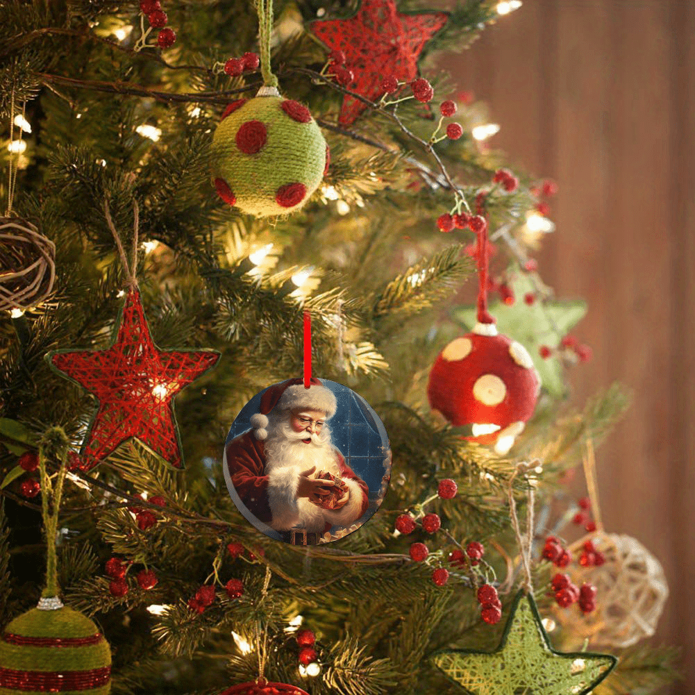 Santa Claus Christmas Tree Blessing DIY Acrylic Pendant