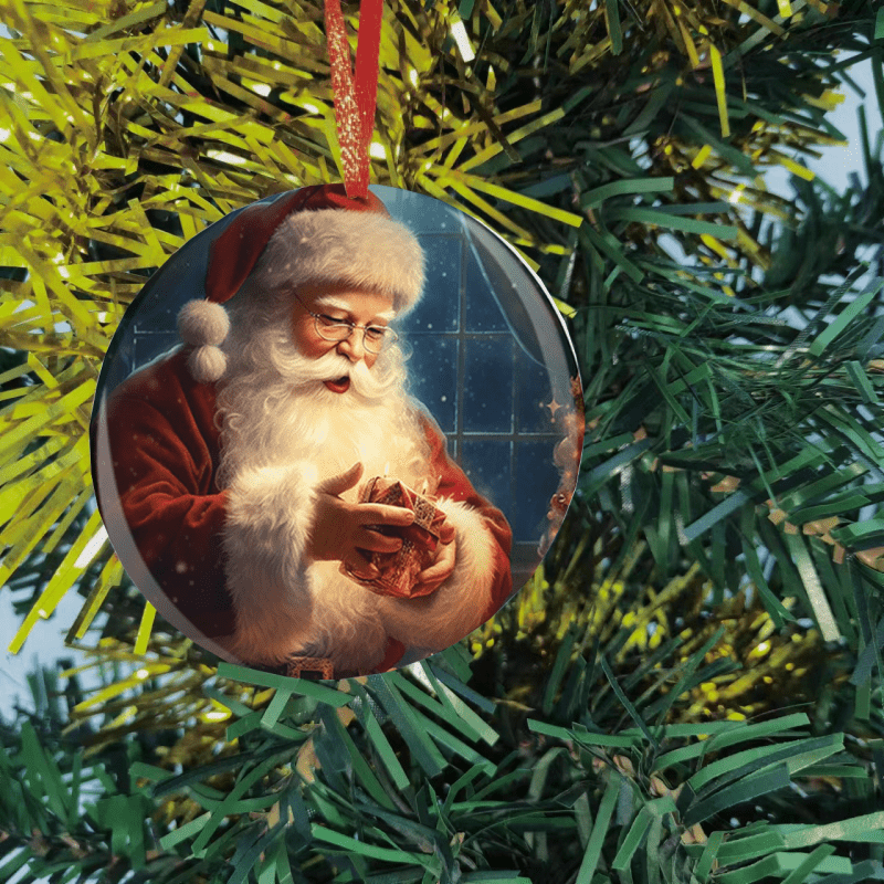 Santa Claus Christmas Tree Blessing DIY Acrylic Pendant