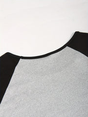  Nightdress Women's Plus Letter Bear & Heart Graphic Raglan Short Sl